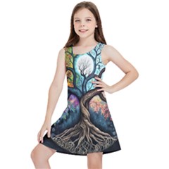 Tree Colourful Kids  Lightweight Sleeveless Dress by Ndabl3x