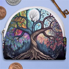 Tree Colourful Horseshoe Style Canvas Pouch by Ndabl3x