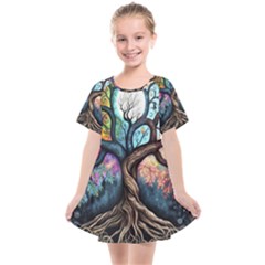 Tree Colourful Kids  Smock Dress by Ndabl3x