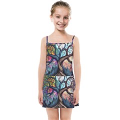 Tree Colourful Kids  Summer Sun Dress by Ndabl3x