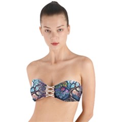 Tree Colourful Twist Bandeau Bikini Top by Ndabl3x