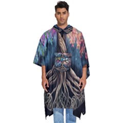 Tree Colourful Men s Hooded Rain Ponchos by Ndabl3x