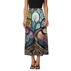 Tree Colourful Classic Midi Chiffon Skirt