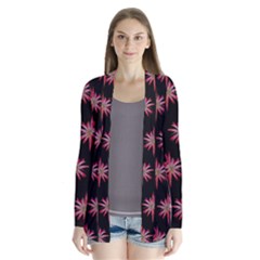 Chic Dreams Botanical Motif Pattern Design Drape Collar Cardigan