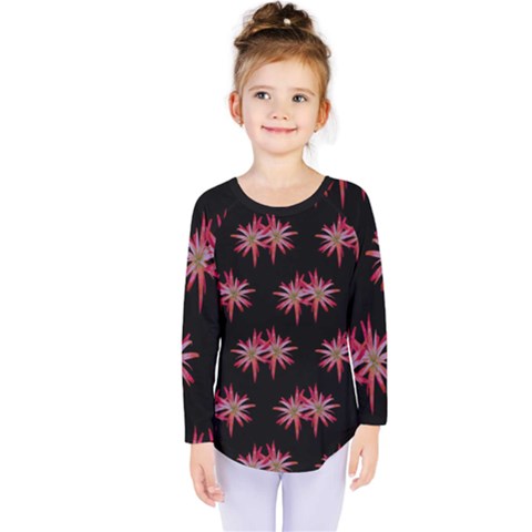 Chic Dreams Botanical Motif Pattern Design Kids  Long Sleeve Tee by dflcprintsclothing