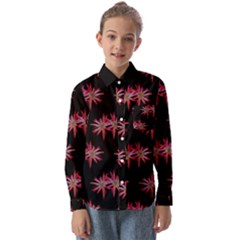 Chic Dreams Botanical Motif Pattern Design Kids  Long Sleeve Shirt by dflcprintsclothing