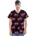 Chic Dreams Botanical Motif Pattern Design Men s V-Neck Scrub Top View1