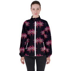 Chic Dreams Botanical Motif Pattern Design Women s High Neck Windbreaker by dflcprintsclothing