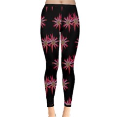 Chic Dreams Botanical Motif Pattern Design Inside Out Leggings by dflcprintsclothing