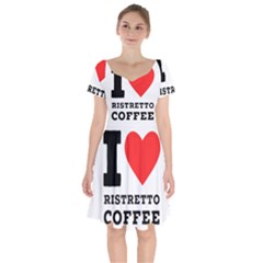 I Love Ristretto Coffee Short Sleeve Bardot Dress by ilovewhateva