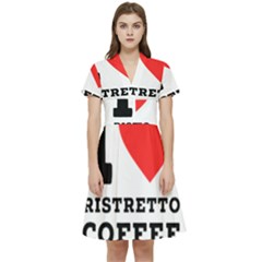 I Love Ristretto Coffee Short Sleeve Waist Detail Dress by ilovewhateva