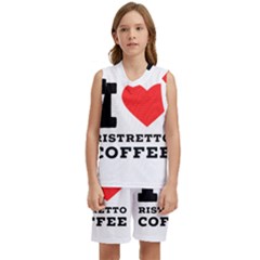 I Love Ristretto Coffee Kids  Basketball Mesh Set by ilovewhateva