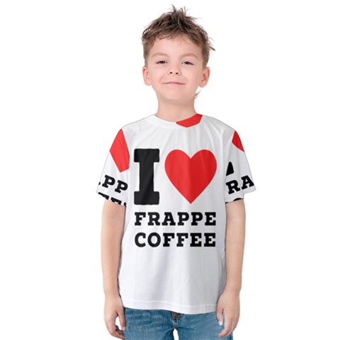 I Love Frappe Coffee Kids  Cotton Tee by ilovewhateva