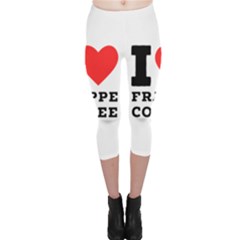 I Love Frappe Coffee Capri Leggings  by ilovewhateva