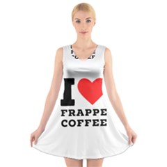 I Love Frappe Coffee V-neck Sleeveless Dress by ilovewhateva