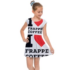 I Love Frappe Coffee Kids  Cap Sleeve Dress by ilovewhateva