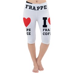 I Love Frappe Coffee Lightweight Velour Cropped Yoga Leggings by ilovewhateva