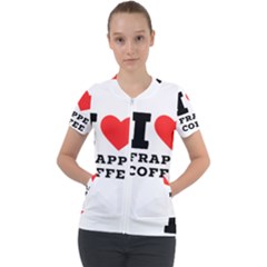 I Love Frappe Coffee Short Sleeve Zip Up Jacket by ilovewhateva