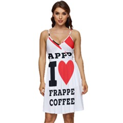 I Love Frappe Coffee V-neck Pocket Summer Dress  by ilovewhateva