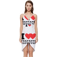 I Love Frappe Coffee Wrap Frill Dress by ilovewhateva