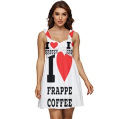 I Love Frappe Coffee Ruffle Strap Babydoll Chiffon Dress by ilovewhateva