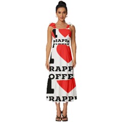 I Love Frappe Coffee Tie-strap Tiered Midi Chiffon Dress by ilovewhateva