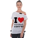 I love macchiato coffee Off Shoulder Tie-Up Tee View1