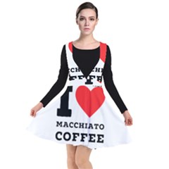 I Love Macchiato Coffee Plunge Pinafore Dress by ilovewhateva