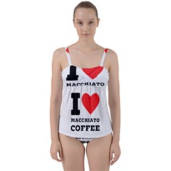 I Love Macchiato Coffee Twist Front Tankini Set by ilovewhateva