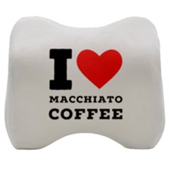 I Love Macchiato Coffee Velour Head Support Cushion by ilovewhateva