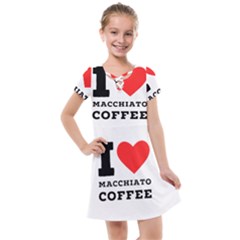 I Love Macchiato Coffee Kids  Cross Web Dress by ilovewhateva