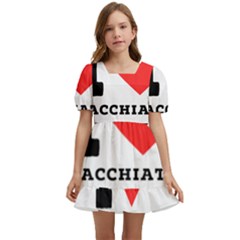 I Love Macchiato Coffee Kids  Short Sleeve Dolly Dress by ilovewhateva