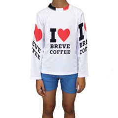 I Love Breve Coffee Kids  Long Sleeve Swimwear by ilovewhateva