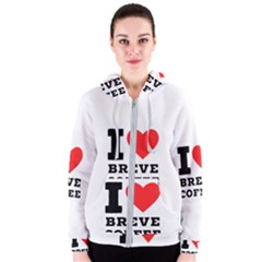 I Love Breve Coffee Women s Zipper Hoodie by ilovewhateva