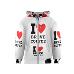 I Love Breve Coffee Kids  Zipper Hoodie by ilovewhateva