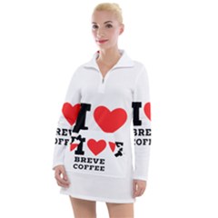 I Love Breve Coffee Women s Long Sleeve Casual Dress by ilovewhateva