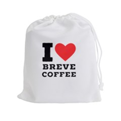 I Love Breve Coffee Drawstring Pouch (2xl) by ilovewhateva