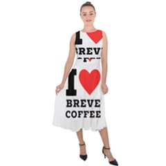 I Love Breve Coffee Midi Tie-back Chiffon Dress by ilovewhateva