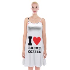 I Love Breve Coffee Spaghetti Strap Velvet Dress by ilovewhateva