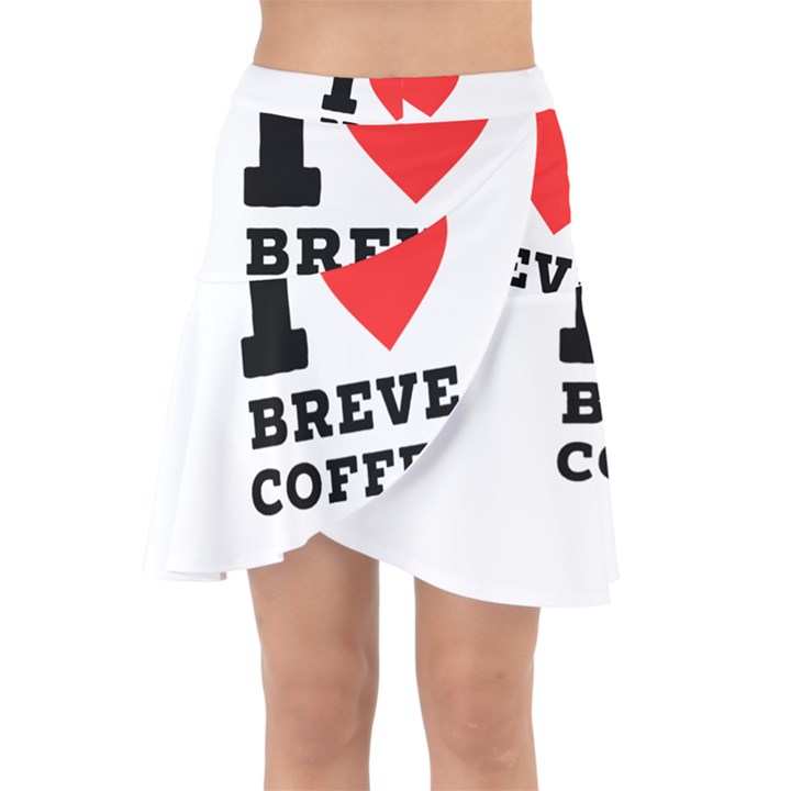 I love breve coffee Wrap Front Skirt