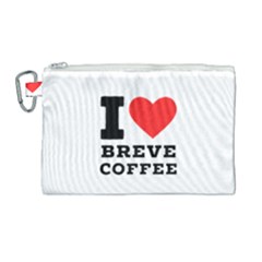 I Love Breve Coffee Canvas Cosmetic Bag (large) by ilovewhateva