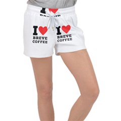 I Love Breve Coffee Women s Velour Lounge Shorts by ilovewhateva