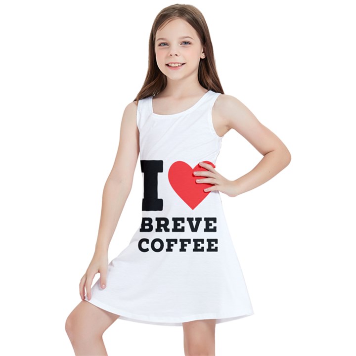 I love breve coffee Kids  Lightweight Sleeveless Dress