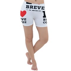 I Love Breve Coffee Lightweight Velour Yoga Shorts by ilovewhateva