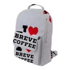 I Love Breve Coffee Flap Pocket Backpack (large) by ilovewhateva