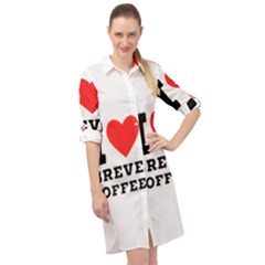 I Love Breve Coffee Long Sleeve Mini Shirt Dress by ilovewhateva