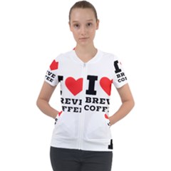 I Love Breve Coffee Short Sleeve Zip Up Jacket by ilovewhateva