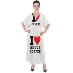 I Love Breve Coffee V-neck Boho Style Maxi Dress by ilovewhateva