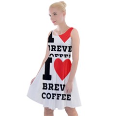 I Love Breve Coffee Knee Length Skater Dress by ilovewhateva