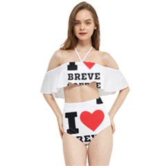 I Love Breve Coffee Halter Flowy Bikini Set  by ilovewhateva